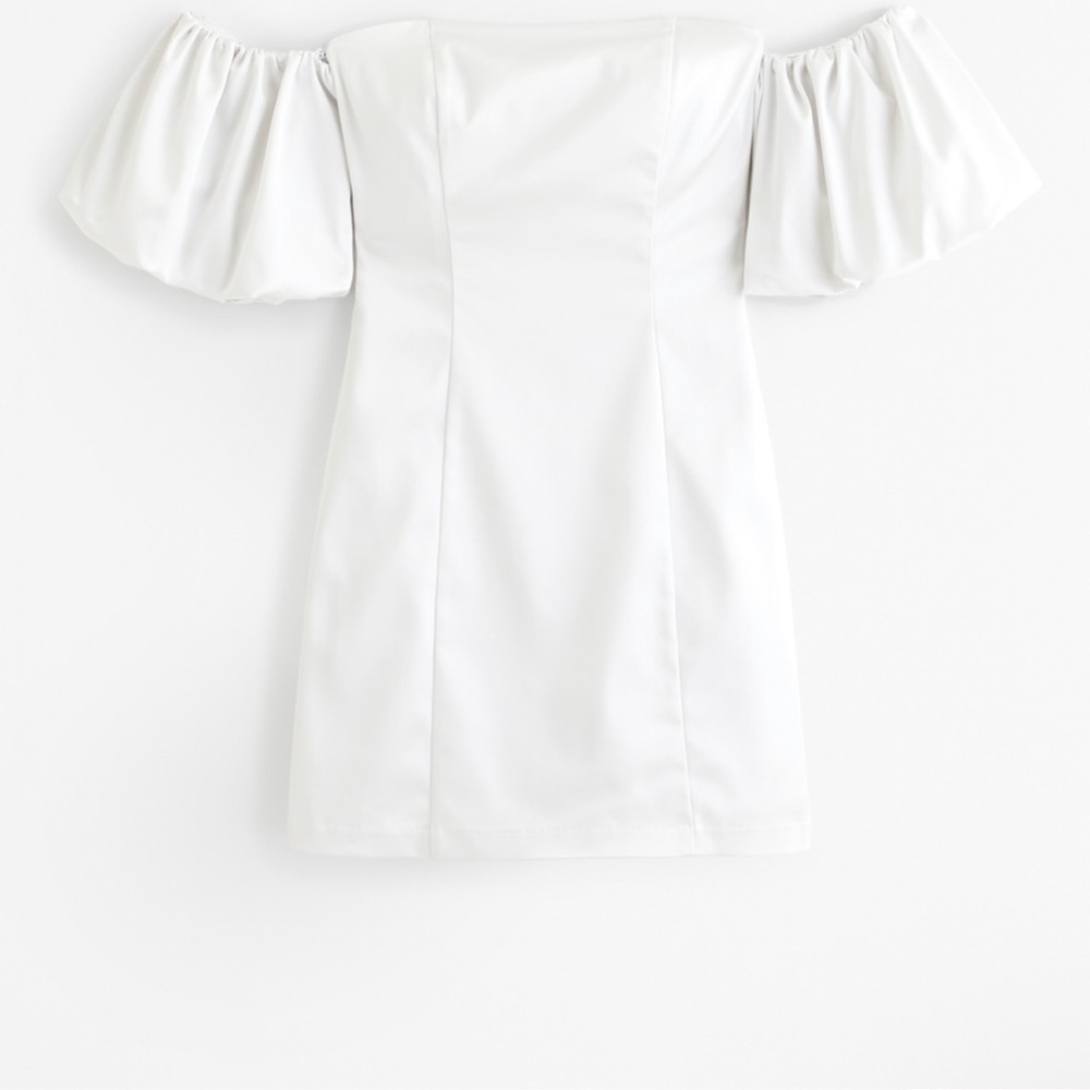 Abercrombie & Fitch White Puff Sleeve Bodycon Dress - Picture 5 of 5